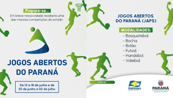 Guaraniaçu - Município será sede dos Jogos Abertos do Paraná fase regional